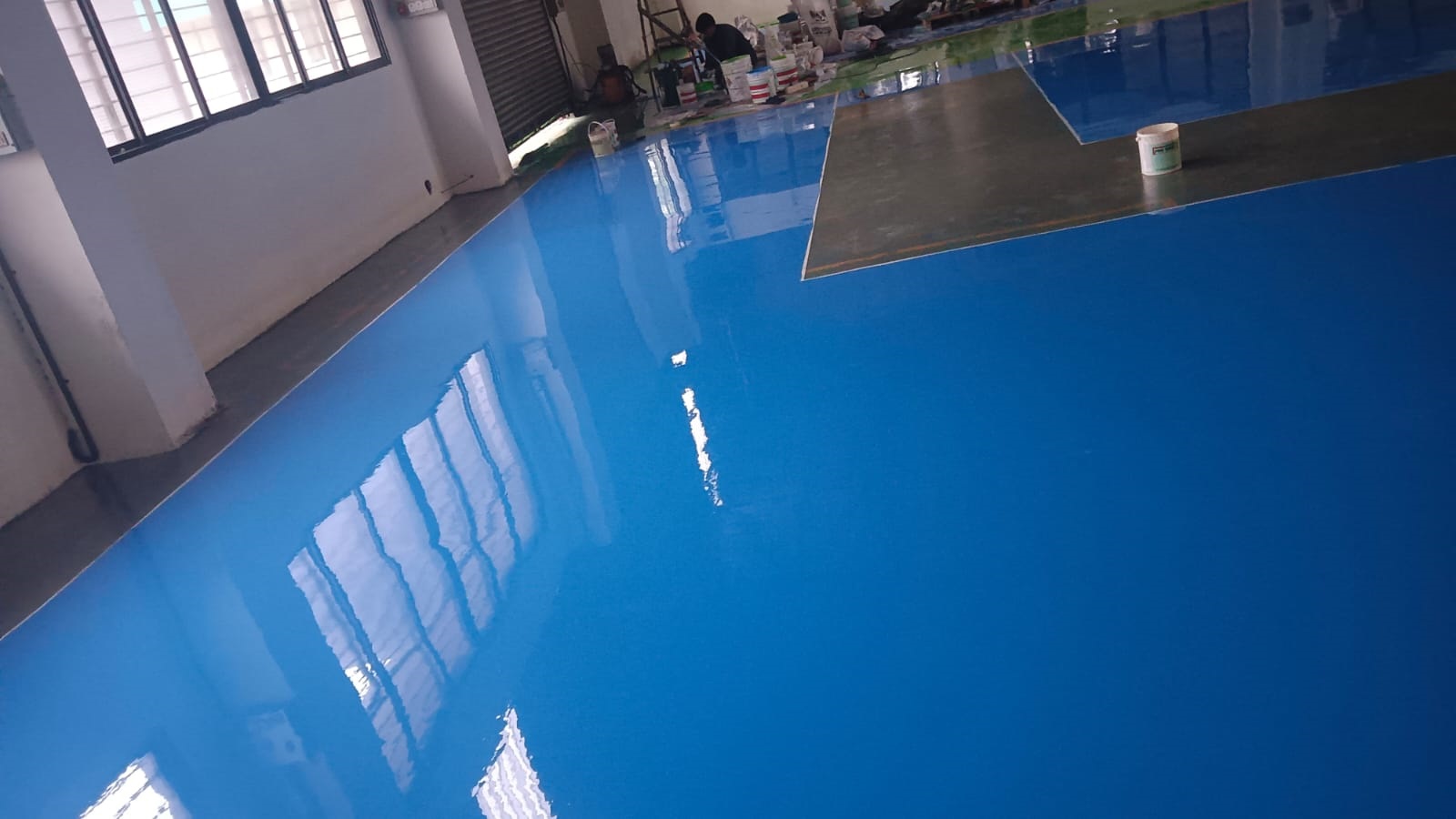 Epoxy flooring work by Y S Constrotech